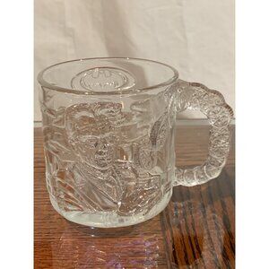 Batman Forever Two-Face McDonalds Collector Glass Mug 1995 Vintage Clear Embosse